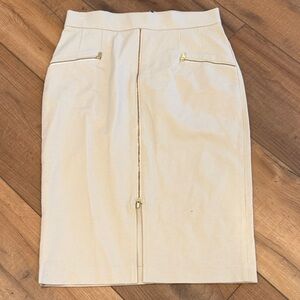 Women's Cream Pencil Skirt with Front Zip Banana Republic Sloan